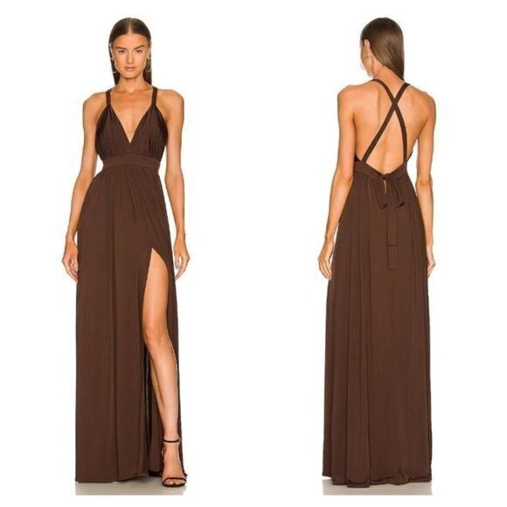 Michael Costello x REVOLVE Emmeline Maxi Dress - Brown